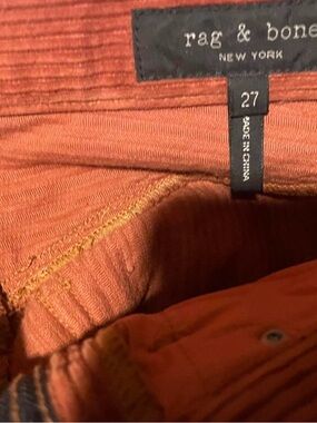 rag & bone Burnt Orange Corduroy Pants